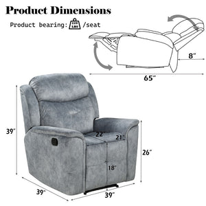 Mariana - Recliner - Silver Gray Fabric