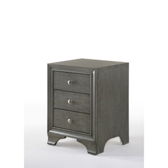 Edgy and elegant the Blaise Nightstand is where sweet dreams start. Its sturdy elm construction in gray oak finish and three ample Drawer make it the perfect place to store anything from love letters to stress-relieving lotions and potions. Bring home the