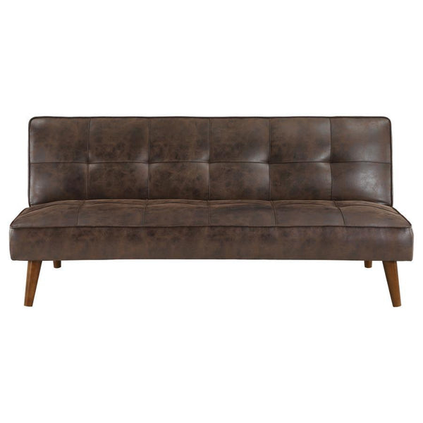 Jenson - Upholstered Tufted Convertible Sofa Bed - Dark Coffee
