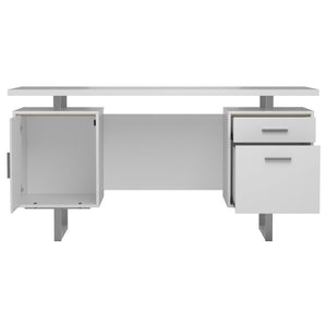 Lawtey - 2-Drawer Computer Desk - White High Gloss