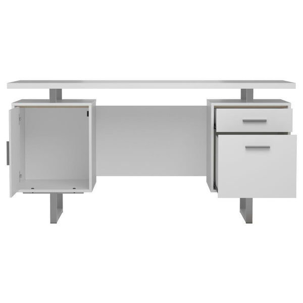 Lawtey - 2-Drawer Computer Desk - White High Gloss