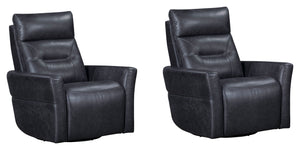 Remmington offers a power recline and an adjustable power headrest for ideal relaxation. It swivels and glides easily and is made from high-quality top-grain leather. Featuring detailed stitching, it presents a polished look. The slightly curved arms prov