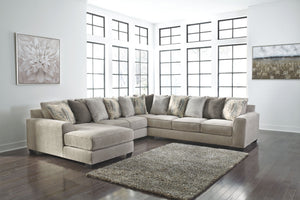 Plush and lovely, this large sectional delights with deep comfort. Itâ€™s casually styled with big, roomy seats and modern textured chenille upholstery. Youâ€™ll find comfort in its soft back and reversible seat cushions. Guests are sure to fight over who