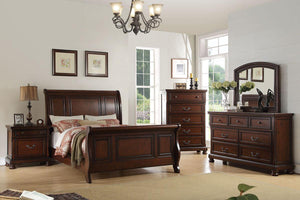 QUEEN BED/ANTIQUE CHERRY FINISH