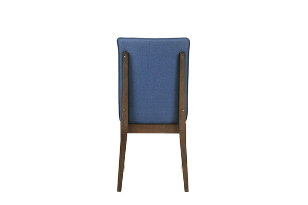 Maggie - Dining Chair With Cushion (Set of 2) - Blue / Walnut