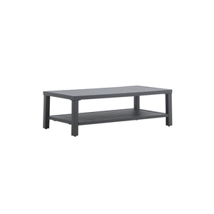 The Bungalow Patio Coffee Table combines durability and functionality for a seamless addition to your outdoor space. Constructed with a sturdy aluminum frame and protected by a baked-on powder coat, this table offers superior scratch resistance and long-l