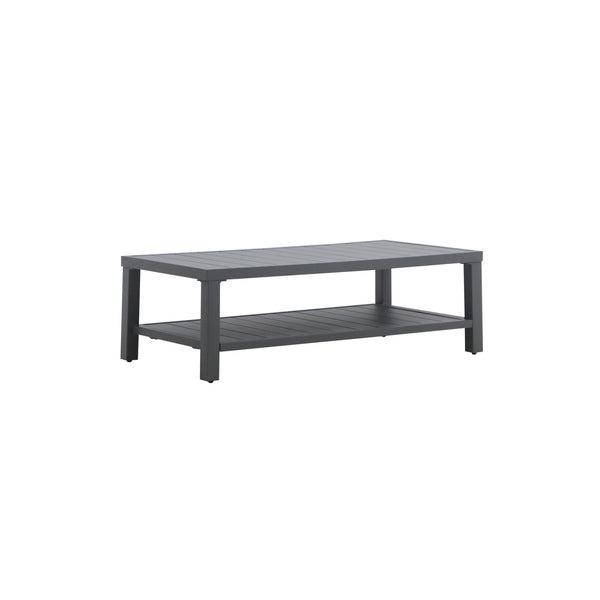 The Bungalow Patio Coffee Table combines durability and functionality for a seamless addition to your outdoor space. Constructed with a sturdy aluminum frame and protected by a baked-on powder coat, this table offers superior scratch resistance and long-l