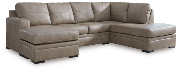 Bring a touch of indulgence and affordability into your home. This sectional with chaise prioritizes comfort to fit your modern lifestyle, with richly neutral leather and faux leather upholstery embracing you in irresistibly soft seating. It-'s a chic, co