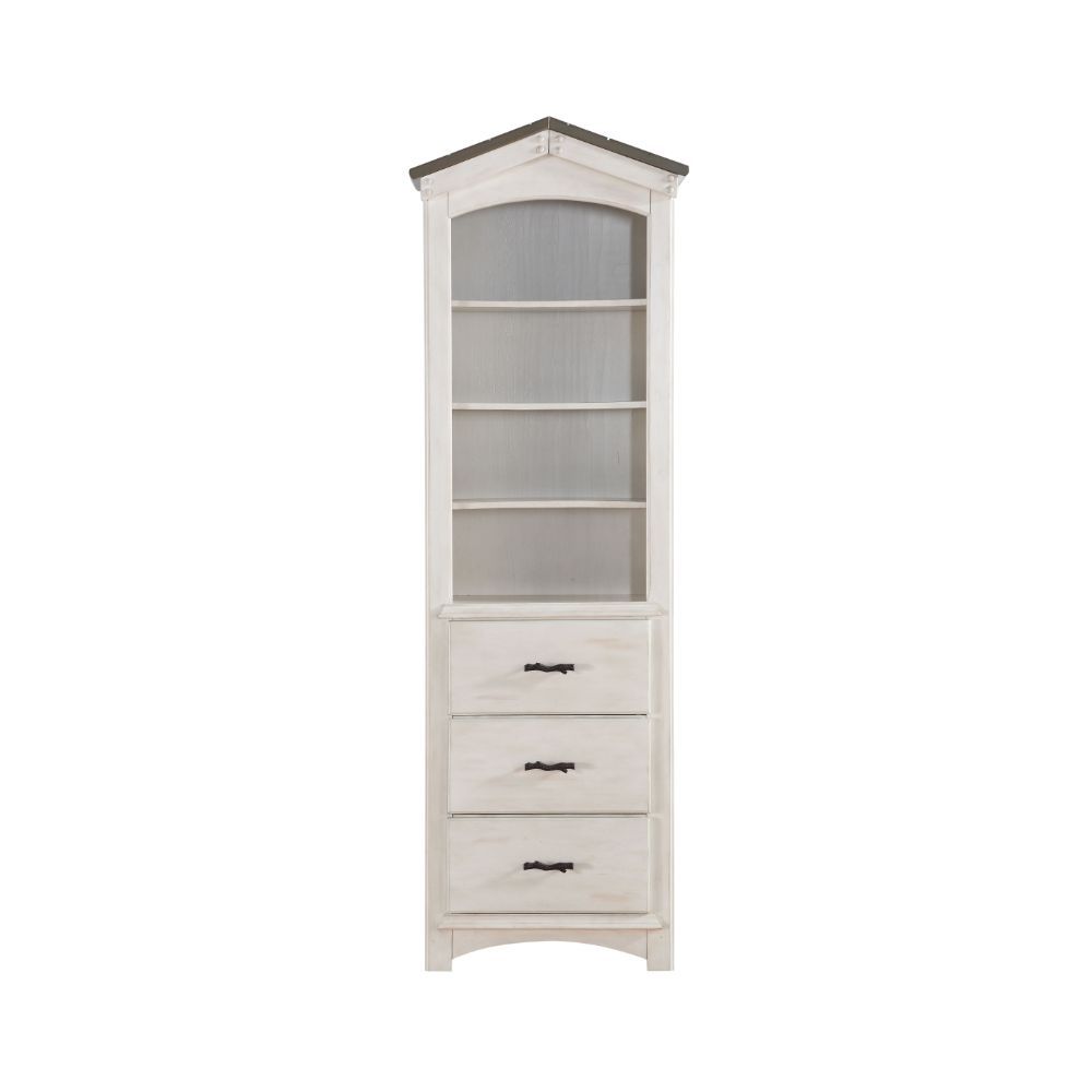This Tree House loft bed in weathered white finish is sturdy enough to ensure safety of your children. Put it in any youth bedroom for your children to create memorable adventures. This loft bed presents a tree house design with windows and roof above the