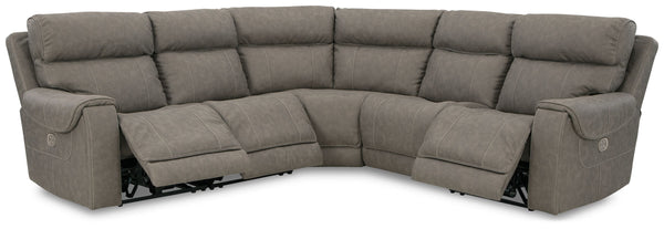 Starbot - Fossil - Zero Wall Power Recliner 5 Pc Sectional