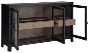Lenston - Black / Gray - Accent Cabinet with 3 Doors