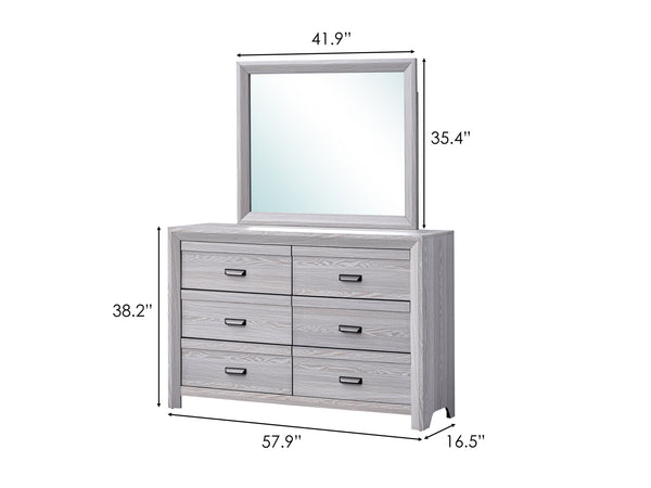 Adelaide - Full 5 Piece Upholstered Bedroom Set - Drift Wood