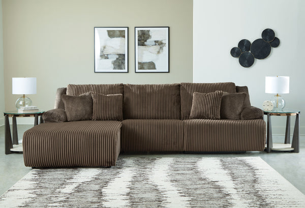 Top Tier - Chocolate - 3-Piece Reclining Sectional Sofa With Laf Chaise