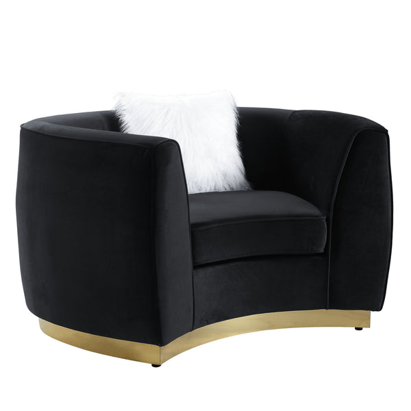 Let glamorous vintage style take the spotlight with the Achelle oversized sofa. Introduce a sumptuous seating experience with a gracefully curved form and SOFT, black velvet upholstery for an irresistible focal point to any living room or other seating ar