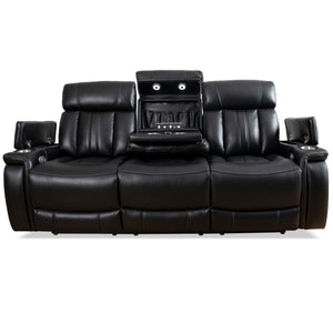 Royce - Power Reclining Sofa And Loveseat - Black