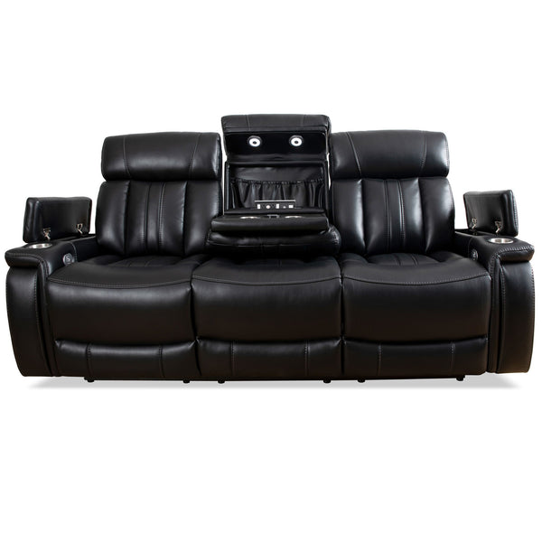 Royce - Power Reclining Sofa And Loveseat - Black