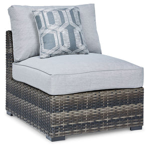  casual outdoor chair will raise the comfort level and visual appeal of your outdoor living space. Made of handwoven wicker in neutral tones of light and dark gray