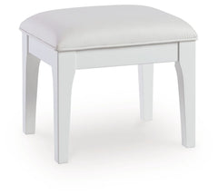 Transform your bedroom with this chic vanity stool. A bright white lacquer finish and sumptuous upholstery give this inviting seat a look all its own, adding a touch of understated glamour to your sophisticated sanctuary.<br/><br/><b>Product Features</b><