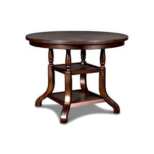 The Bixby Wood Round Counter Table in Espresso combines modern elegance with practical functionality, making it an ideal centerpiece for casual dining and entertaining. Expertly crafted from solid Rubberwood, manufactured woods, and real wood veneers, thi