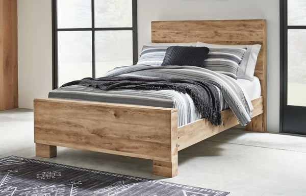  refined to perfection. This full panel bed brings cozy outdoor vibes to your bedroom with its warm and inviting golden rustic finish. Simple and streamlined