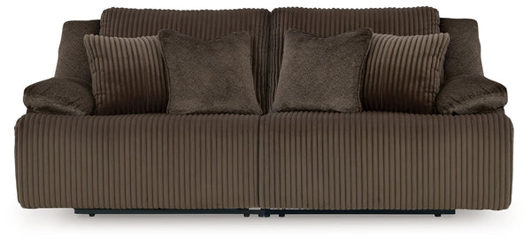 Experience unparalleled comfort with this reclining sectional loveseat. Itâ€™s a stylish and invitingly soft lookâ€”made all the more appealing by cozy corduroy cushions that feel great and add a touch of texture. The rich chocolate brown upholstery effor