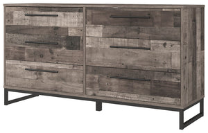 Neilsville - Black / Gray - Six Drawer Dresser