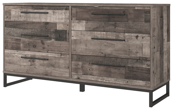 Neilsville - Black / Gray - Six Drawer Dresser