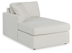 This left-arm facing corner chaise is made with Next-Gen Nuvellaâ„¢ (polyester) fade-resistant, washable fabric. Fully finished on all sides, it pairs with other items in the series to make a modular sectional.<br><br><b>Additional Dimensions</b><br><ul><