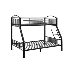 The Cayelynn bunk bed is a great way to free up space in a kids bedroom. It is a round metal tube design and features a built in ladder to the upper twin bed that also has a guardrail. This bed is available in black and silver.<br/><br/><b>Product Feature