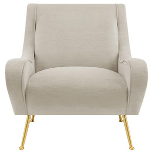 Ricci - Upholstered Saddle Arm Accent Chair - Stone