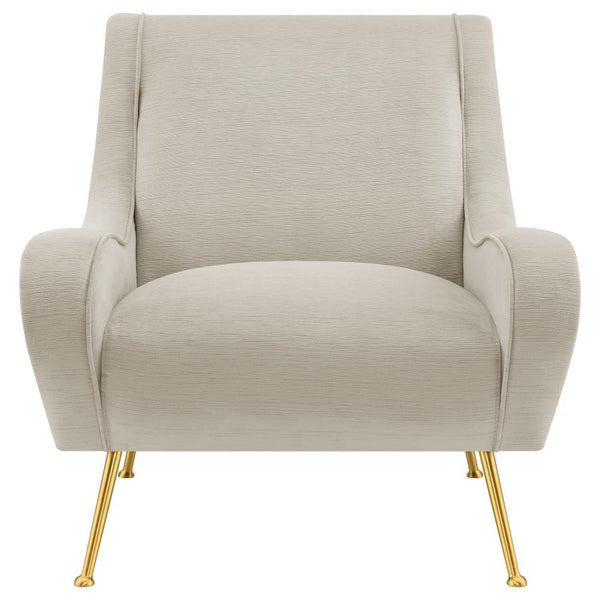 Ricci - Upholstered Saddle Arm Accent Chair - Stone