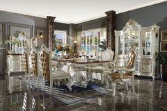 Inspire your home and create an upscale atmosphere with the Picardy dining room collection. This dining table adds classic style to any sitting area featuring a traditional handcrafted design. The dual pedestal table features ornate feet, an intricately c