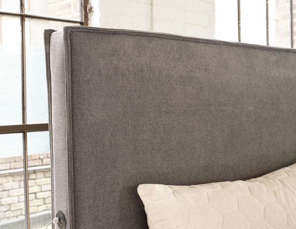 Krystanza - Weathered Gray - Queen Upholstered Panel Bed