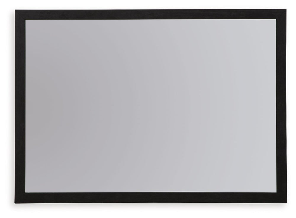 Sophisticated style for the savvy shopper. This mirror prioritizes affordable, on-trend design. Its subtle replicated texture recalls the natural beauty of wood, while a matte black finish savvily suits different approaches to modern aesthetics. Mix and m