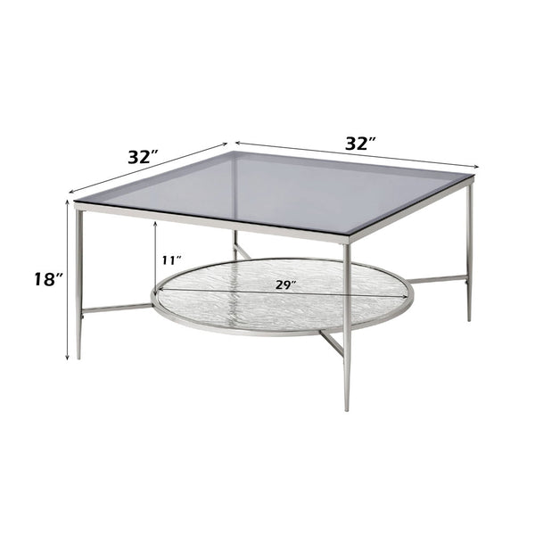 Adelrik - Coffee Table - Glass & Chrome Finish