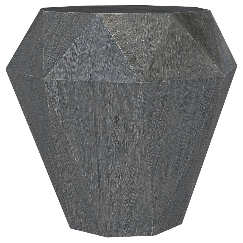 Inspired design meets exceptional craftsmanship in a modern wood side table. This dynamic design is influenced by the classic cut of a sparkling gemstone, offering faceted elegance and refinement. Made from wood that adds earthy character, the table is a 