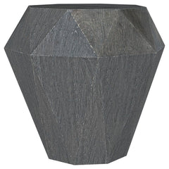 Inspired design meets exceptional craftsmanship in a modern wood side table. This dynamic design is influenced by the classic cut of a sparkling gemstone, offering faceted elegance and refinement. Made from wood that adds earthy character, the table is a 