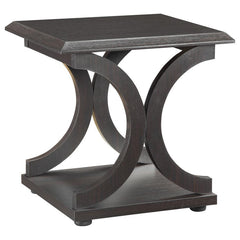 Enhance your living space with this stylish end table, designed with bold circular accents for a modern aesthetic. The cappuccino finish provides a rich, warm tone, while the durable engineered wood construction ensures long-lasting performance. Its scrat