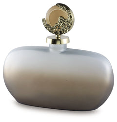 Bring stately elegance home with this jar. Made with frosted glass in a luxurious taupe finish, its ombre effect adds visual intrigue to a shelf or mantle. A textured goldtone topper provides an added dose of traditional flair.<br/><br/><b>Product Feature