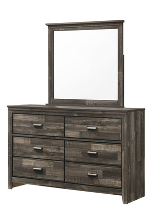  offering a cozy yet refined aesthetic to any modern home. The set features a generously sized bed with a broad