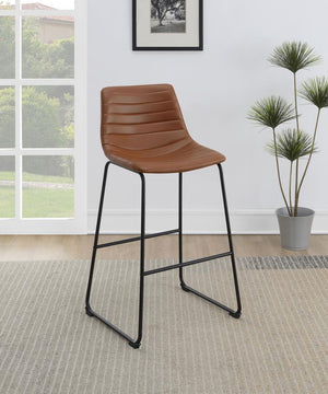 Zuni - Faux Leather Upholstered Bar Chair (Set of 2) - Saddle