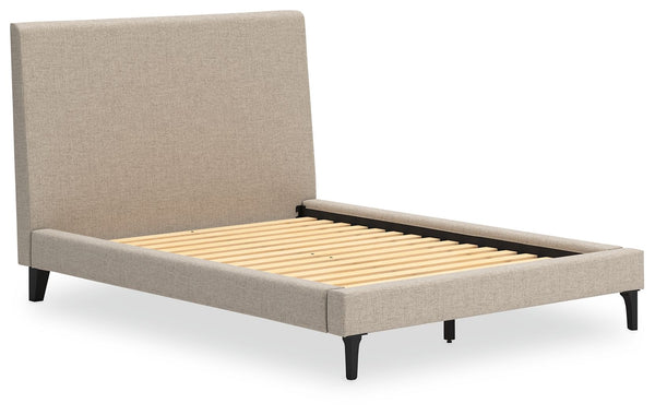 Cielden - Soft Gray - Full Upholstered Bed with Roll Slats