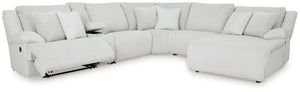 Top Tier - Alloy - 6-Piece Reclining Sectional With Raf Chaise