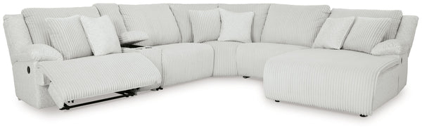 Top Tier - Alloy - 6-Piece Reclining Sectional With Raf Chaise