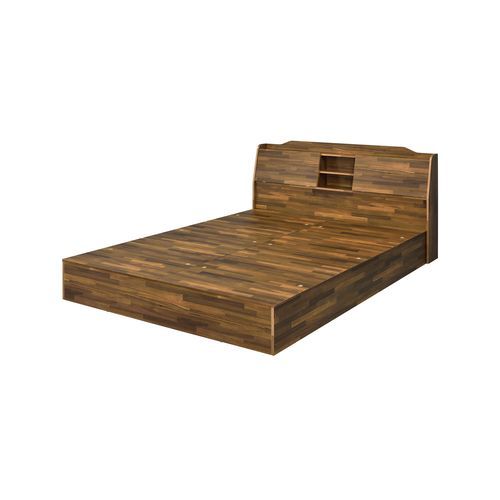 Crafted from the finest woods and veneers, the Hestia collection embodies midcentury charm. The bed not only offers style but also a great place to rest. The headboard features open storage compartments for display and two closed-off compartments for thos
