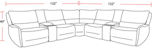 Stellar - 7 Piece Modular Power Reclining Sectional With Power Adjustable Headrests - Bloke Cotton