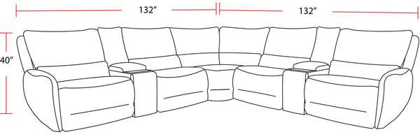 Stellar - 7 Piece Modular Power Reclining Sectional With Power Adjustable Headrests - Bloke Cotton