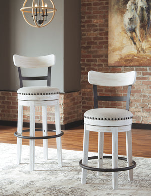 Valebeck - White - Tall UPH Swivel Barstool