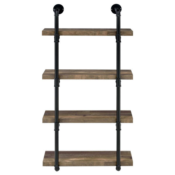 Elmcrest - 4-Shelf Wall Bookshelf - Rustic Oak