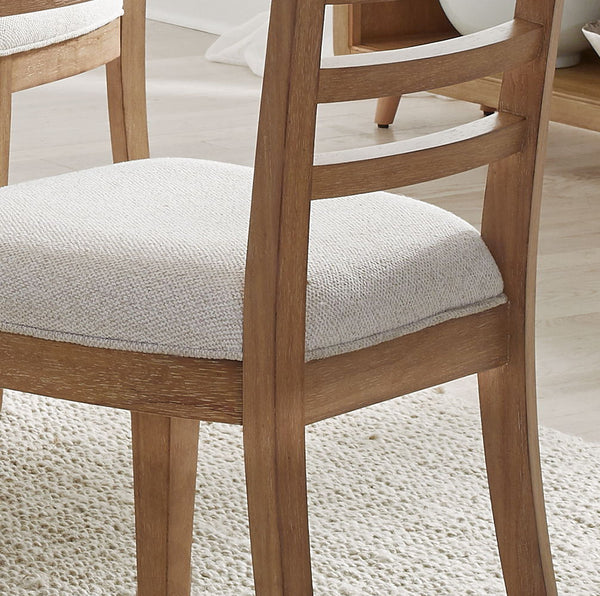 Escape - 84## Dining Rectangular Extendable Table With Console & 8 Ladderback Chairs - Glazed Natural Oak Mirage Mist